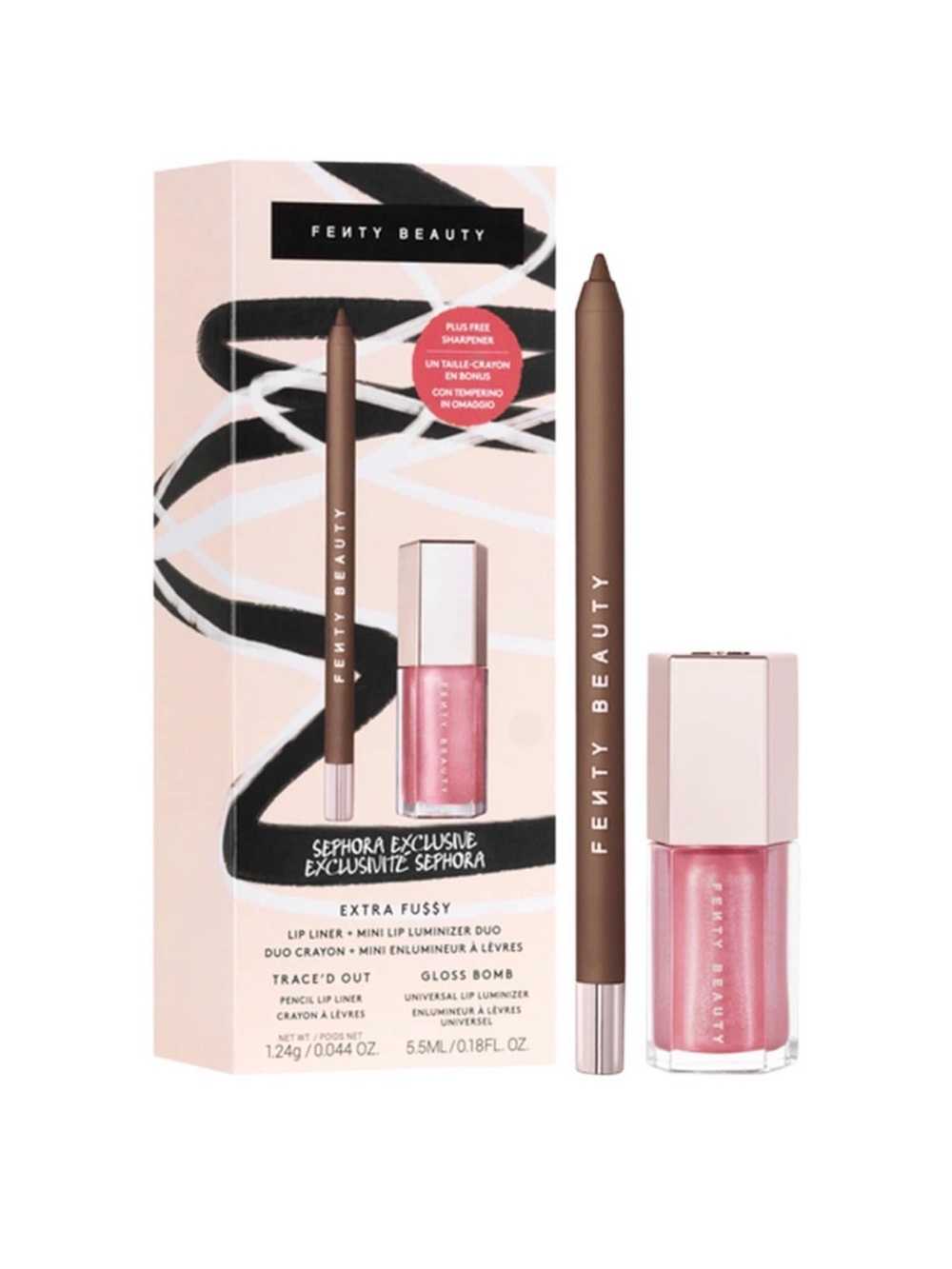 Fenty Beauty Extra Fussy Lip Duo Lip Liner Extra Thigh & Gloss Bomb in Fussy NIB